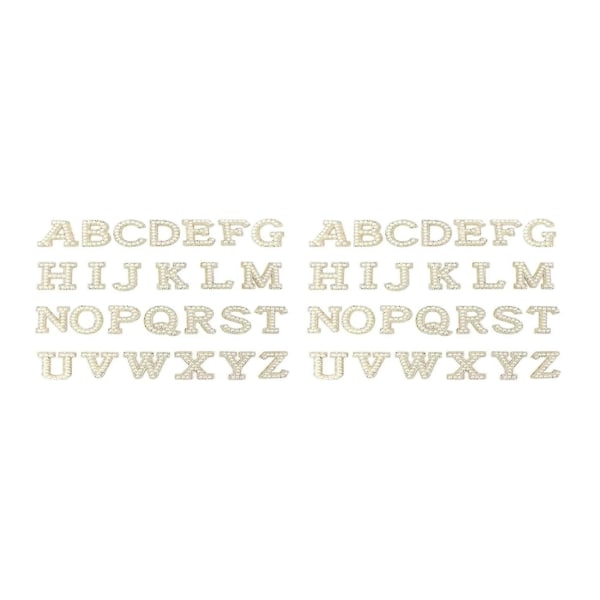 2x engelsk bokstavlapp A-z Pearl Rhinestone-lapper som er kompatible med klær Hvit perleapplikasjon Gjør-det-selv-navn kompatibel med