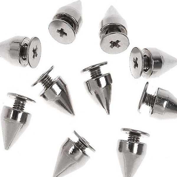 100 kpl 9,5 mm hopeanvärisiä niittejä Punk hopeanvärisiä kartionastoja Ruuvikiinnitteiset nastat DIY-askarteluun, hienot niitit mekkoihin, kenkiin, koristeeksi, DIY-käsitöihin