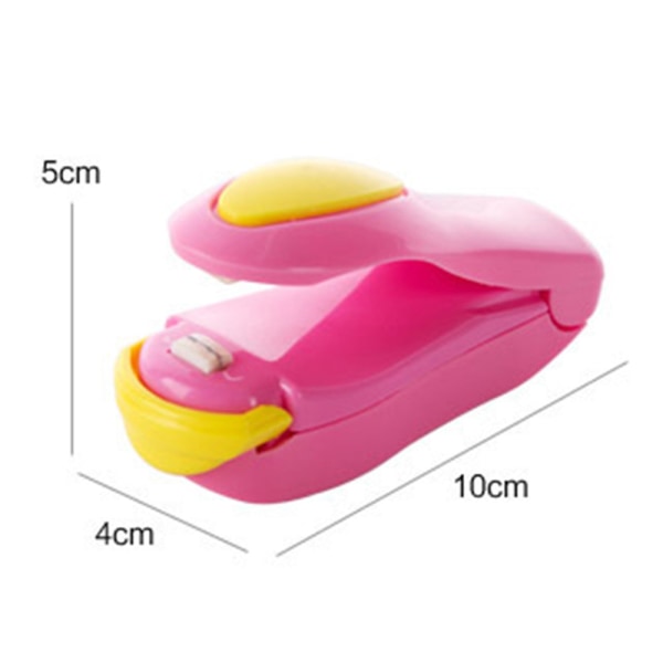 Rosa 2-pack Mini Väska Förseglare Bärbar Snabb 2-i-1 Förseglare för Mini Bärbar Plast Värme