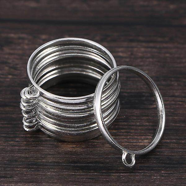 10 st Ring Smycken Smyckestillverkning Fynd Legering Öppen Bak Sats Pendants Öppen Bak Sats CharmsSilver Silver