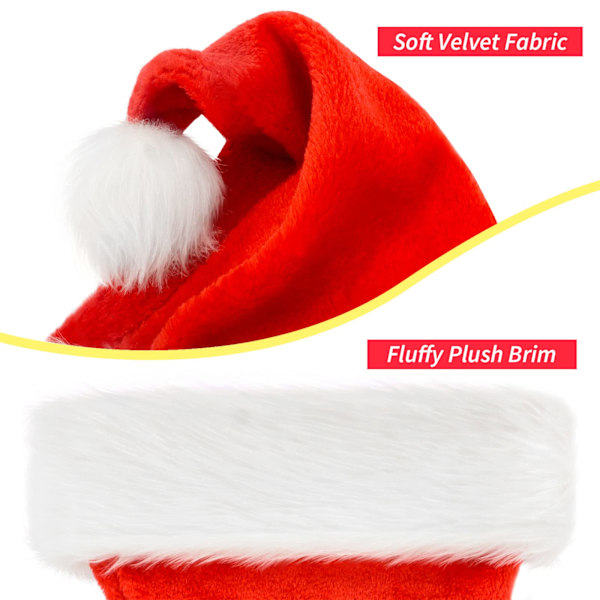Tomteluva, Julhatt Semester för Vuxna Unisex Sammet Komfort Extra Tjock X-mas Hatt för Nyårsfest