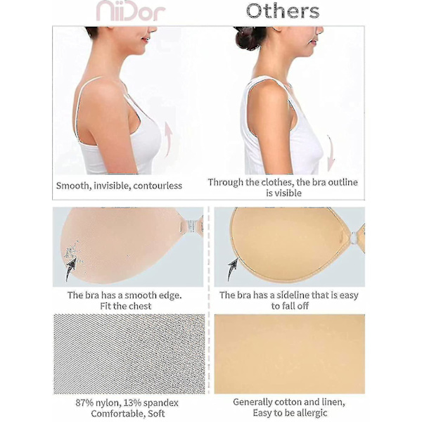 Liimautuva Rintaliivit Olkaimeton Tarttuva Näkymätön Push Up Silikoni RintaliivitFSKIN F SKIN