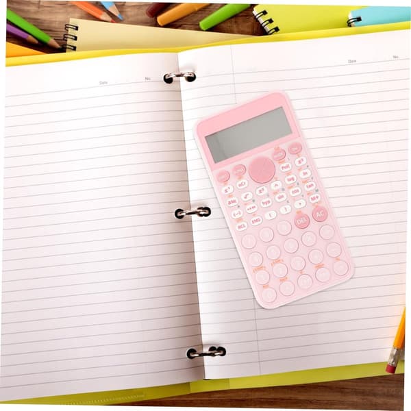 Videnskabelig Lommeregner, 12-Cifret To-Linjers Display, Algebra- Og Brøkfunktioner, Slankt Bærbart Design Til Studerende Og Eksaminer, Pink