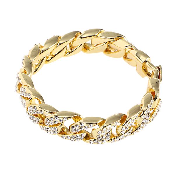 Armbånd i rustfritt stål for menn Hip Hop Gullkjeder Herre-kjeder Herre Hip Hop Smykker Mannsarmbånd Golde Golden