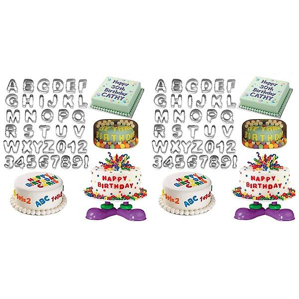 111 st  Rostfritt Stål Bokstäver Siffror Kakform Kakor Keks Frukt Skärare Baksats74 74 pcs