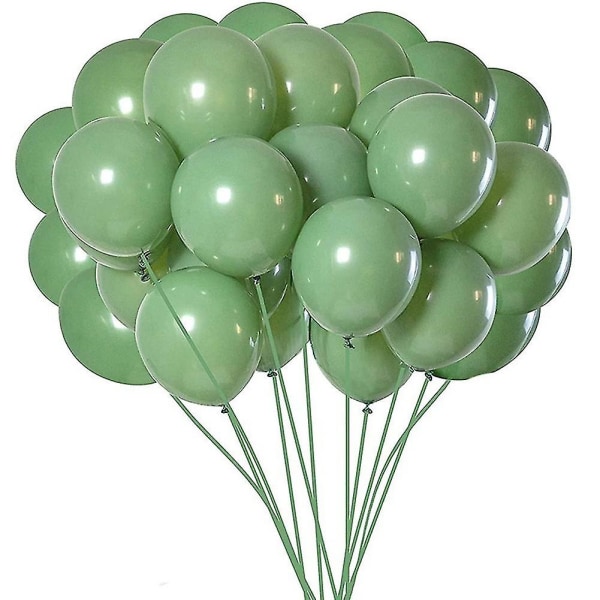 100 stk Grønne Ballonger Olivengrønne Ballonger Eukalyptus Fest Latex Ballong 12 Tommer Kompatibel Med Kvinner Menn Fødselsdag