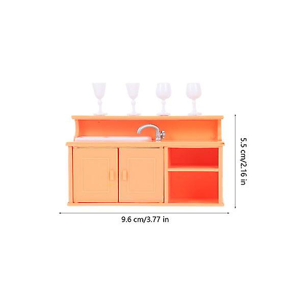 1 Set Simuleringsdiskbänks- och Vinkällaremodell Leksak Dockhustillbehör Orange 9,6X5,5CM Orange 9.6X5.5CM
