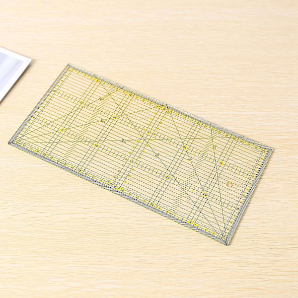 2x Skærelineal Multifunktionel Quilt Lineal DIY Tøjdesign Tegning Skæring Håndværk Lineal Syning Ma