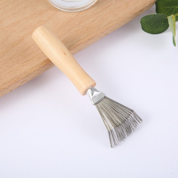 Hair Brush Cleaner - Rake Design for Pick Cleaning & Detangling Combs & Bristle Brushes - Durable Metal Wires, Ergonomic Wooden Ha