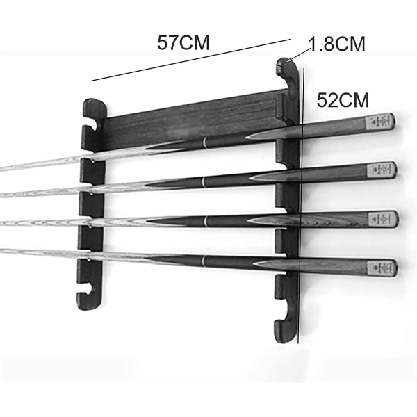6 Billardkø-Stativ, moderne Billardkø-Holder Veggmontert Horisontal Tre Billardkø For Billardrom Eller Klubb (bare kø-stativ) (farge: B