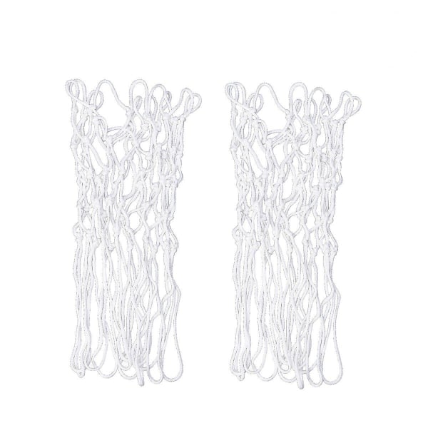 2 stk Nattskinnende Lysende Basketbalnett Nylonflettet Standard Profesjonelt Basketbalnett Tungt White 2pcs