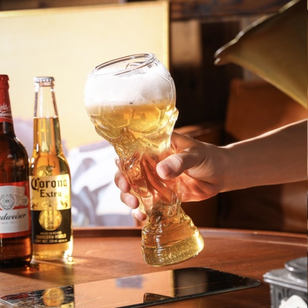 World Cup ølkrus Creative 450 ml ølkopp 15,2 oz borosilikatglassbeger Passer til fotballfestbar restaurant