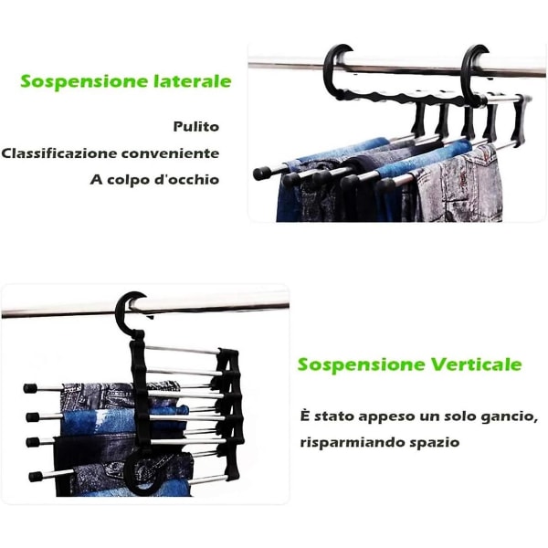 Buksehangere, 4 stk. Plassbesparende Henger Magisk Henger Foldbar Rustfritt Stål Reisehengere Bukseholdere, For Bukser Kjoler Sløyfe Håndklær