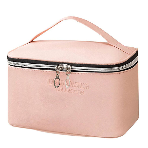 Transparent Resväska för Smink, Sminkorganisatör, Sminkförvaringsväska, Blixtlås, Sminkförvaringsväska, Bärbar Pink 22x14.5x13cm