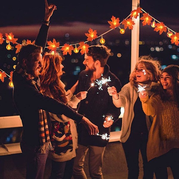 3m 20 LED Efterårs Lønblade Græskar Feelygter Efterårs Lønblade Dekoration Til Bryllup Hjem Efterår Thanksgiving Udendørs