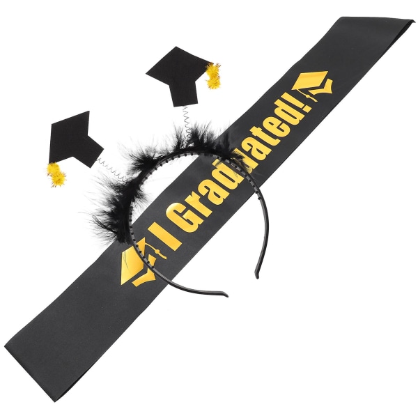 1 set Graduation Sash Mini Graduation Cap Pannband Graduation Hat Hårband för dekor21X20X1,3CM 21X20X1.3CM