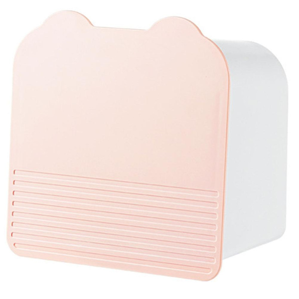 Makeup Opbevaringsorganisator Sanitært Servietvægophæng Makeup Bomulspads Holder Badeværelses Vanity Organiser Pink 15.5X15.5X9CM
