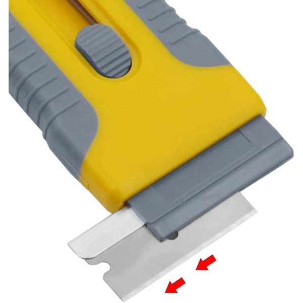 Glas-Spade Vindue Spade Premium Spade Til At Skrabe Klistermærker Dekaler Etiketter Maling Komfur Caulk Undergulv (2 stk, Gul)