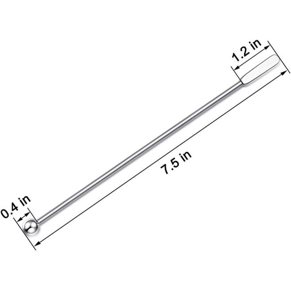 10 st Premium Steel Cocktail Dryck Dryck Stirrer Stick, Återanvändbara Stir Sticks