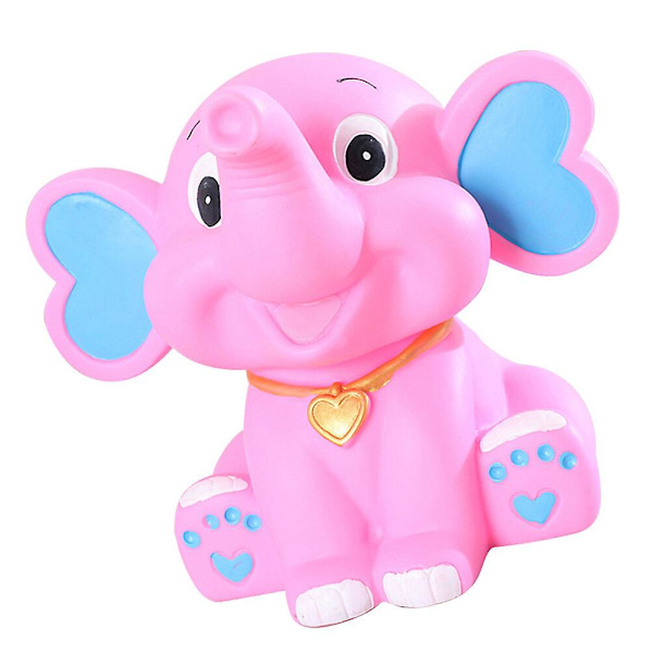 Tecknad Elefant Spargris Creative Pengar Förvaring Kruka Present Plast Dock Spargris För Barn Barn Flicka Rosa Pink
