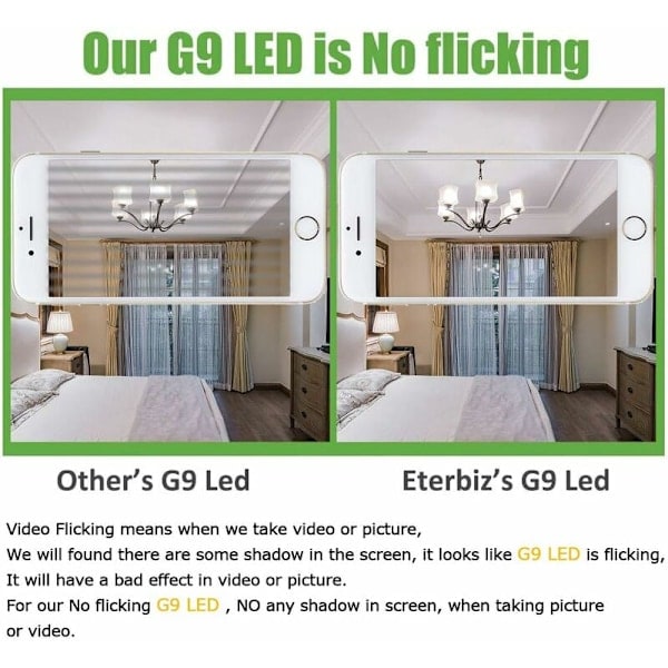 6-pack G9 LED-lampa, flimmerfria 9W LED-lampor kallvitt 6000 null none_ry