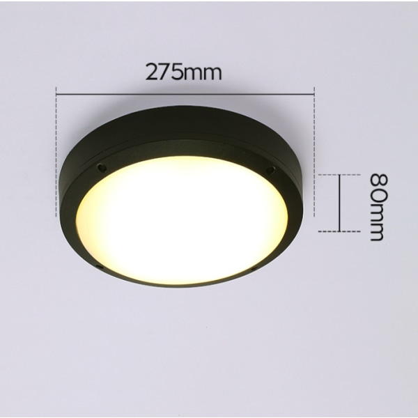 Vanntett LED Taklampe, LED Taklampe IP65 for Stue, Bad, Kontor, Utendørs Veranda og Mer (18w + Varmt Lys I)