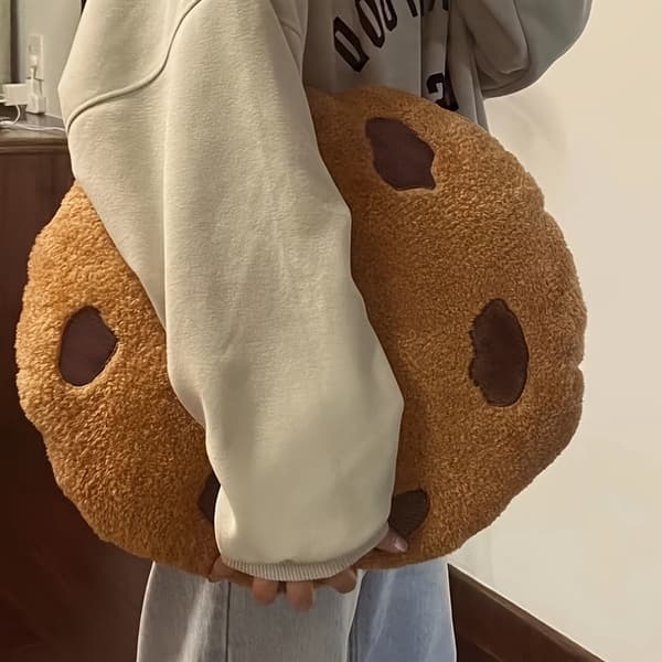 Kageformet Plys Pyntepude Blød Fluffy Chokoladechip Design Dekorativ Pude til Soveværelse Stol Sofa 11 Tommer