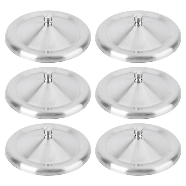 6 stk. Kaffe Kops Tumbler Drikkedæksler Drikkekop Låg Metal Drikkekop Låg Varme Kops Låg Sølv10X Silver 10X10CM