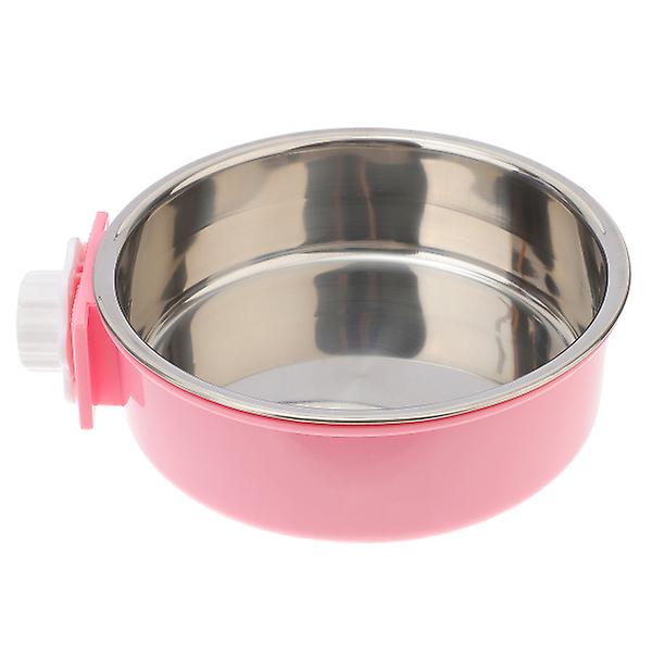 Ruostumattomasta teräksestä valmistettu lintuhäkki ruokakulho lintujen ruokakulho lemmikkieläinten ruokakulho pentujen ruokakulho vesikulho Pink