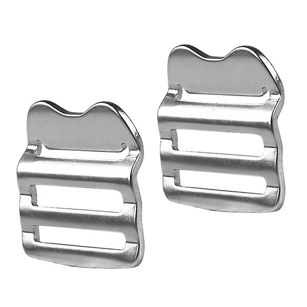 2 st Skjutspännen Aluminiumväska Justeringsspännen för ryggsäck Axelväska resväska (silver)Silver5X4,7 cm Silver 5X4.7 cm