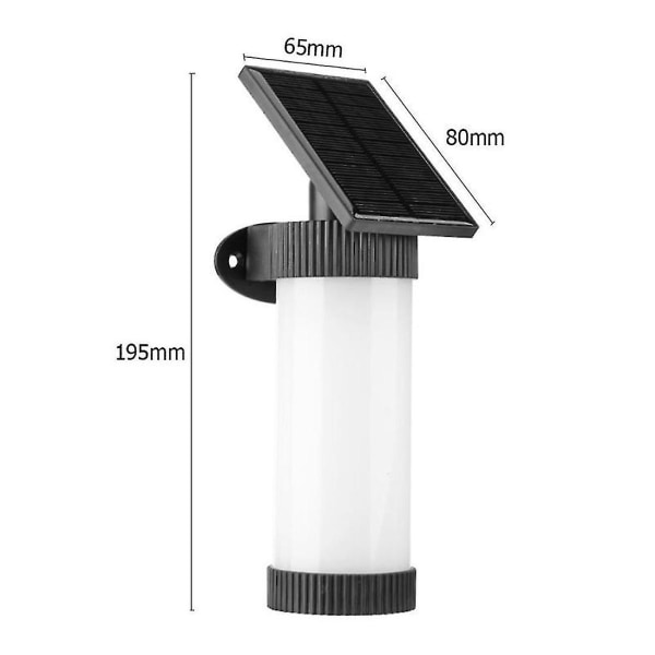 Solcellevegglamper med Flimrende Flammer 102 LED Utemiljø Dekor Nattlys