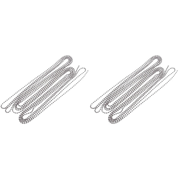 3 st 3 meter långa kulkedjor 4,5 mm i diameter med 10 matchande kopplingar (silver) 2 st