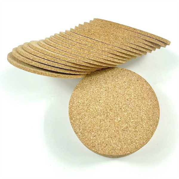 (10-pakke) 4\" for kjøkken varm plate coasters, høy varme pott, varme matstativ, naturlige planter varmebestandig kork plassmatte