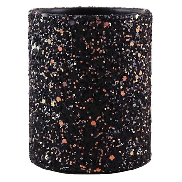 Glas Penholder Multifunktionel Opbevaringsbeholder Skinnende Kosmetikbørsteholder Sort 8,8X7X7CM Black 8.8X7X7CM