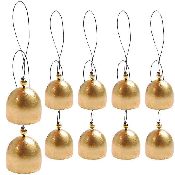 10st delikata klockhängande berlocker Gör-det-själv hantverksklockor Julklockor hängande dekorationerGyllene 2,8X2,5X2,5cm Golden 2.8X2.5X2.5CM