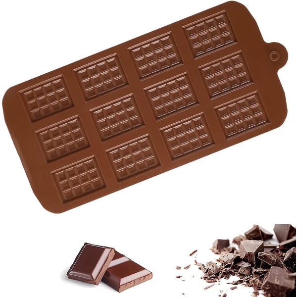 Sjokoladeformer Silikonformer, sjokoladestøpeformer, non Stick Gjenbrukbare gjør-det-selv-bakeformer Isbrettformer Søtformer Godteriformer (5 stk, brune)
