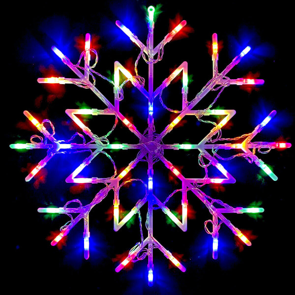 LED-belyst snefnug/stjerne julevinduesilhuet