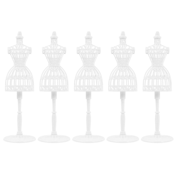 5 st Action Figure Tillbehör Liten Mannequin Stativ Mini Klädvisning Stativ Dockkläder Displ White 21x6.3cm