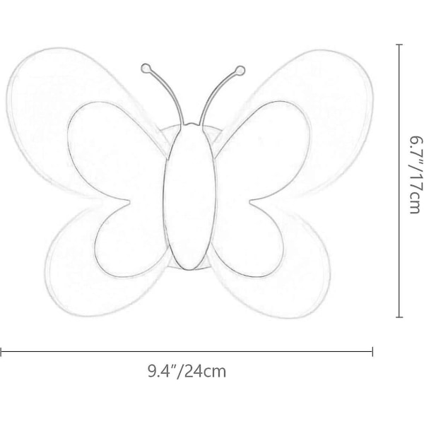 Innvendig vegglampe Led Cute Butterfly Vegglampe For Barnesoverom Dekor Dekor, Nattlampe, Inner Nattlys, (varmt hvitt lys)