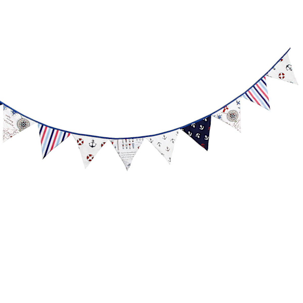 Festons Triangel Flag Stof Banner String Vimpler Flag Fødselsdag Dekoration (blå)(t-0-g)