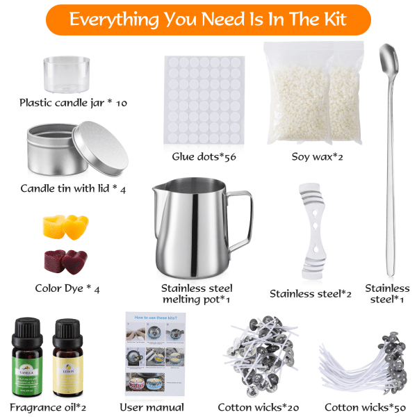 DIY Aromaterapi Stearinlys | Hjemmelavet Duftlys Luftfrisker Mainstays Teelys Hjemmelavet Aromaterapi DIY Stearinlyskit Kit