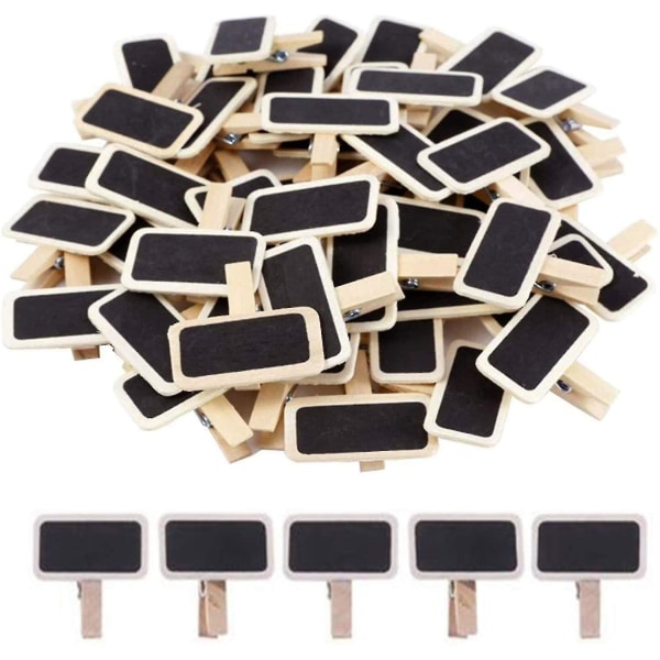 50 Pack Mini Note trætavle tavler Firkantede papirclips, træfoto