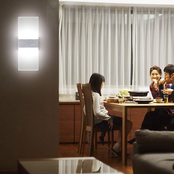 LED Indendørs Vægskinne 12w Kold Hvid 6000k AC 230v Akryl Vægslampe Moderne Design Dekoration Vægskinne Armatur Til Stue Soveværelse Gang Badeværelse
