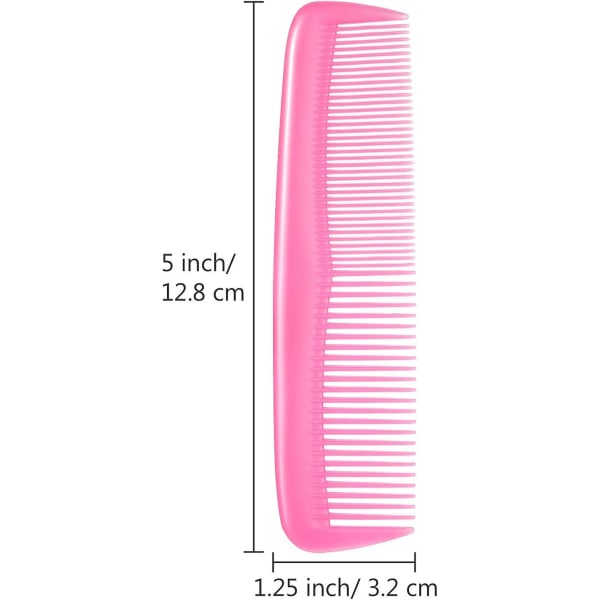 Värikkäät hiuskammat lapsille, naisille ja miehille - Värikkäät muoviset hienot kammat (5 sarjaa (60 kpl), satunnainen väri)