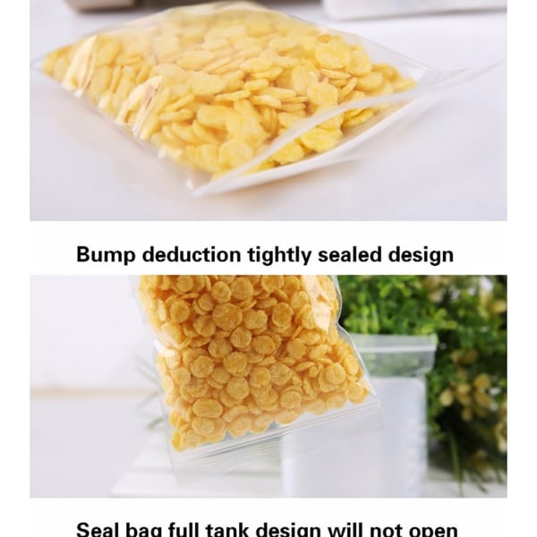 Återförslutningsbar Plastpåse, Klar, Stark, Tjock och Hållbar Återanvändbar Zip-Lås-Påse, Ziplock-Påse, Lock Lock, 13*19cm 16-pack 300 st