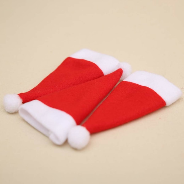 Mini Julehatt Kopper Flasker Deksel, 10 stk Julemann Hatter Bestikkholdere Jul Bestikkholder for Julebord Dekking