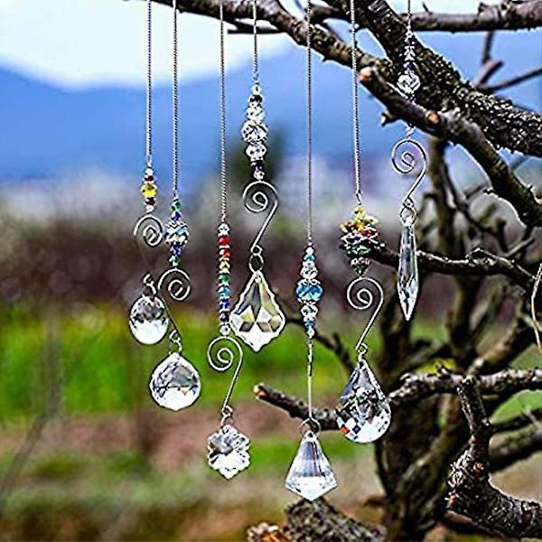 7 kpl Kristalli Rainbow Suncatcher Lasikuulaketju Fengshui Riippuva Koriste Ikkunaan Puutarhaan Juhliin