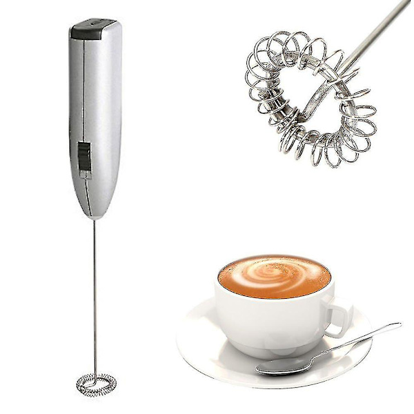 Eggvisp i rustfritt stål, håndholdt elektrisk melkevisp, kreativ melke- og kaffemikser, mini melkeskummer