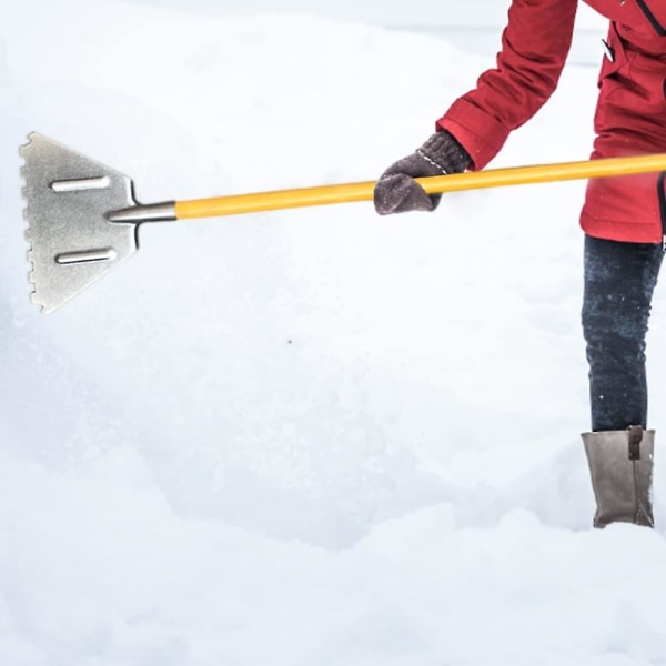 Solid Snøskuffe i Stål for Snørydding Utendørs, Isskraper for Bil, Hjem og Reise - Kompakt og Solid for Vinter og Vær