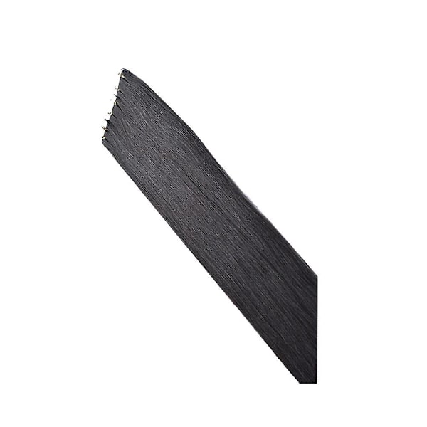 60 cm Naturliga Peruker Långt Rakt Hår Håraccessoarer Svarta Hårförlängningar Mänskligt Hårförlängningar H Black